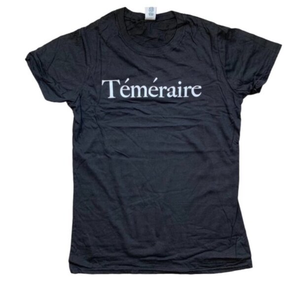 Women’s T-Shirt Graphic Tee French Quote Black Cotton Crewneck Short Sleeve - Picture 2 of 12